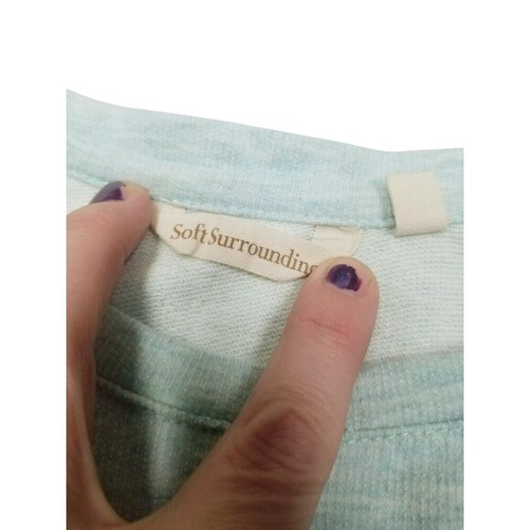 Soft Surroundings Womens XS Ana Sweater Knit Cable Knit Sleeves Front Pocket - Picture 4 of 8